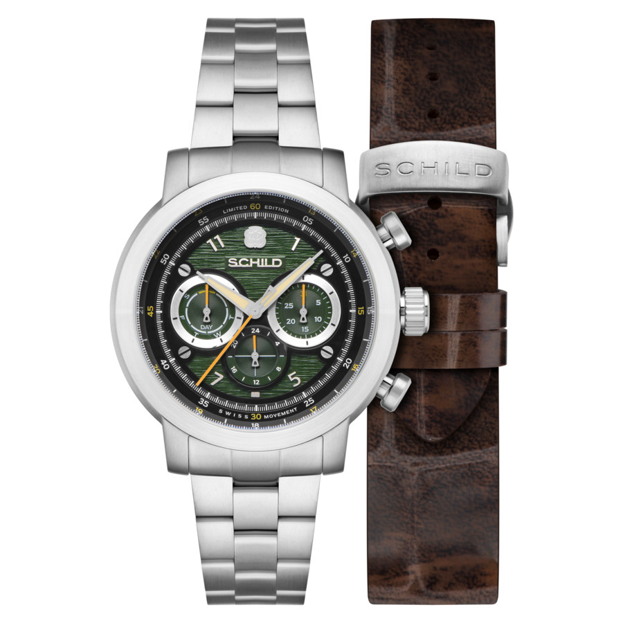 Schild Heinrich GMT Quartz Green Dial Mens Watch SC-1005-33