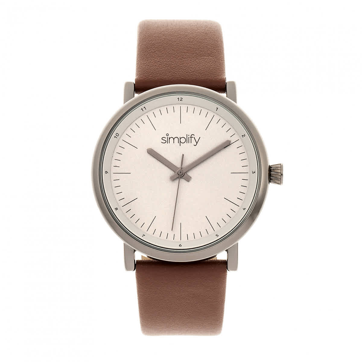 Simplify The 6200 Grey Dial Brown Leather Watch SIM6205