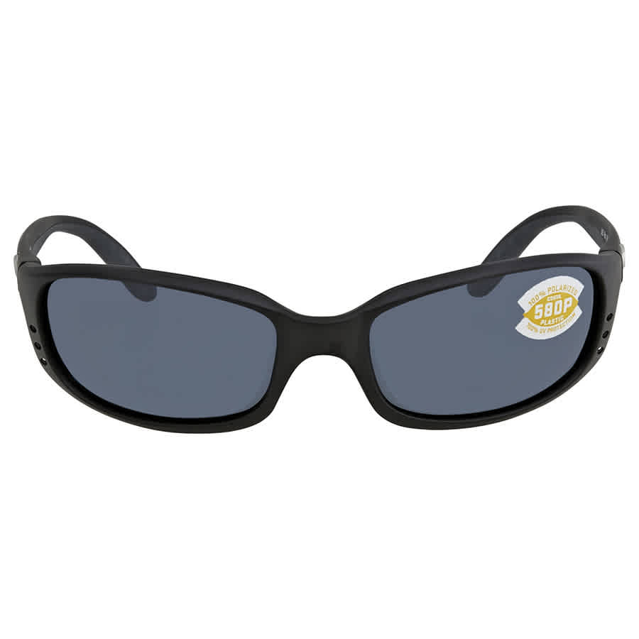 Costa Del Mar Costa Brine Matte Black Frame Sunglasses w/Gray 580P Lenses 06S9017-90170359