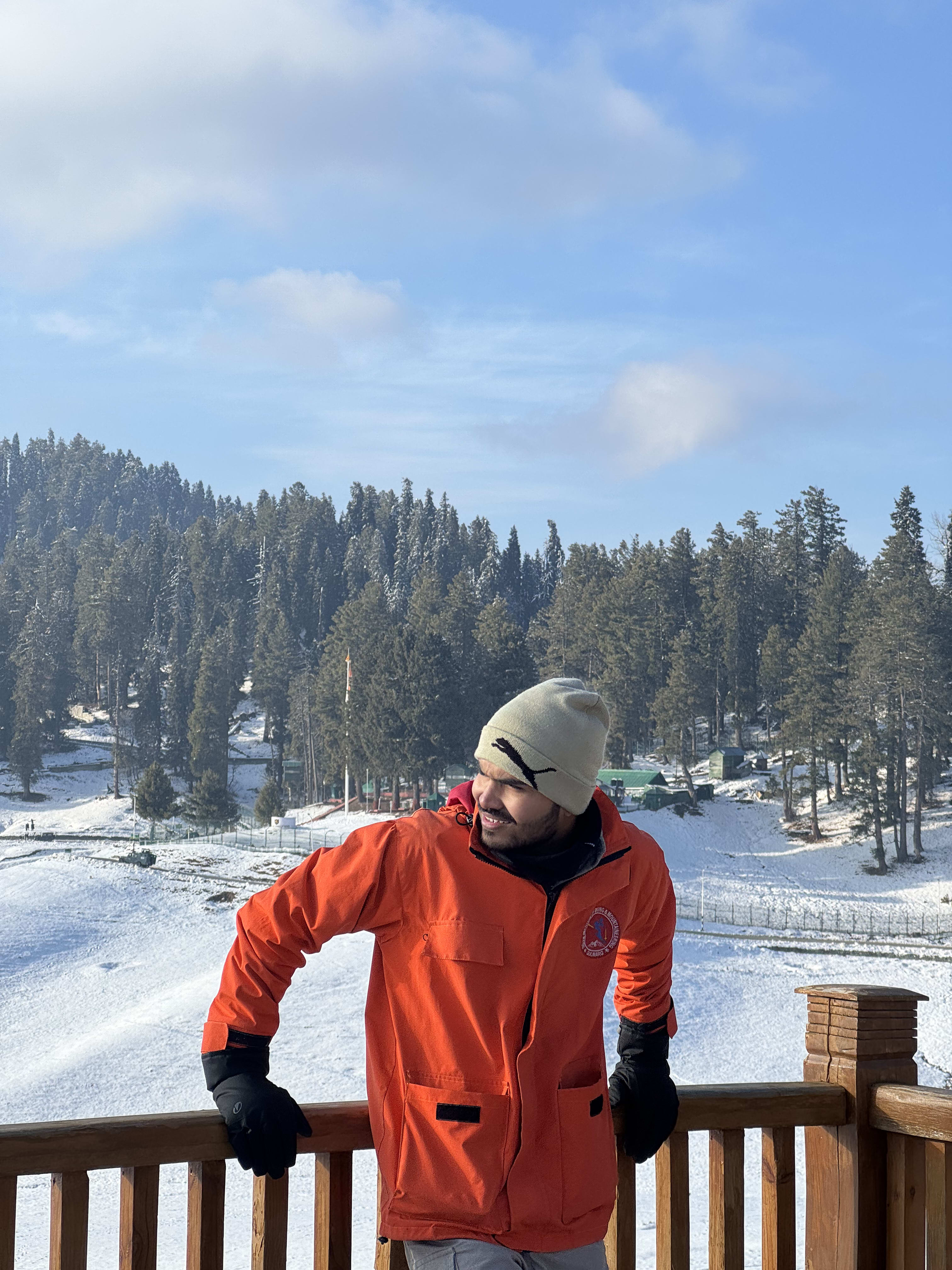 Snow-covered view from the cafe at the Gulmarg Army Museum