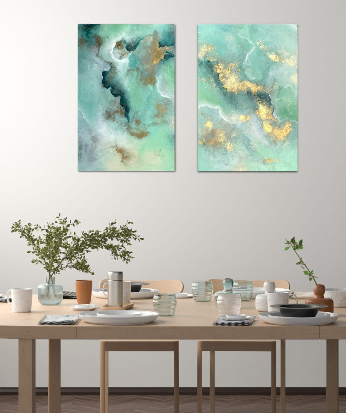 Green Peace - Aventurine Diptych