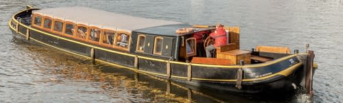 Canal barges in amsterdam