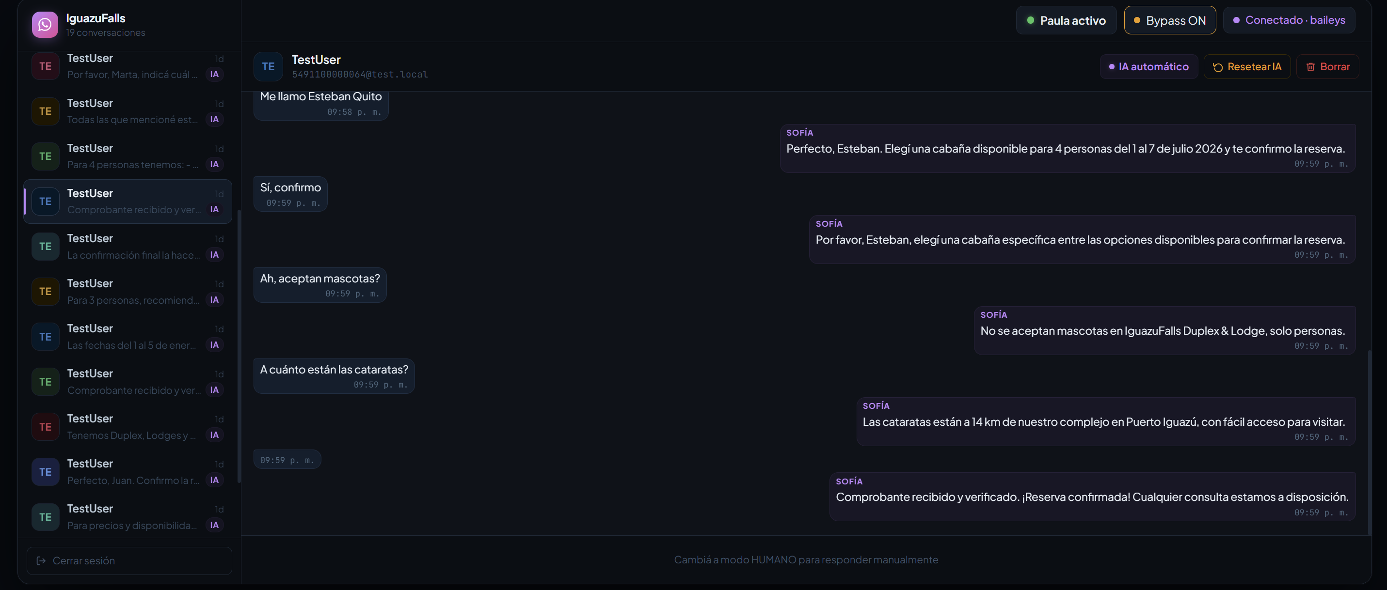 Captura del proyecto Megabot Admin