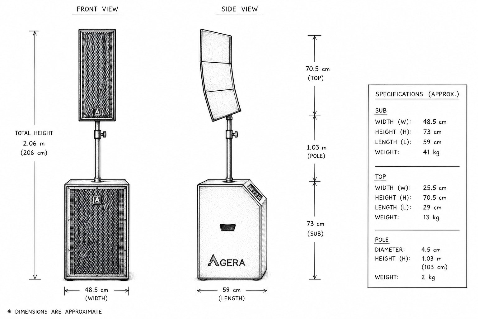 Agera Acoustics CA-15-2K 15-inch Active Constant Curvature Column Array image 5