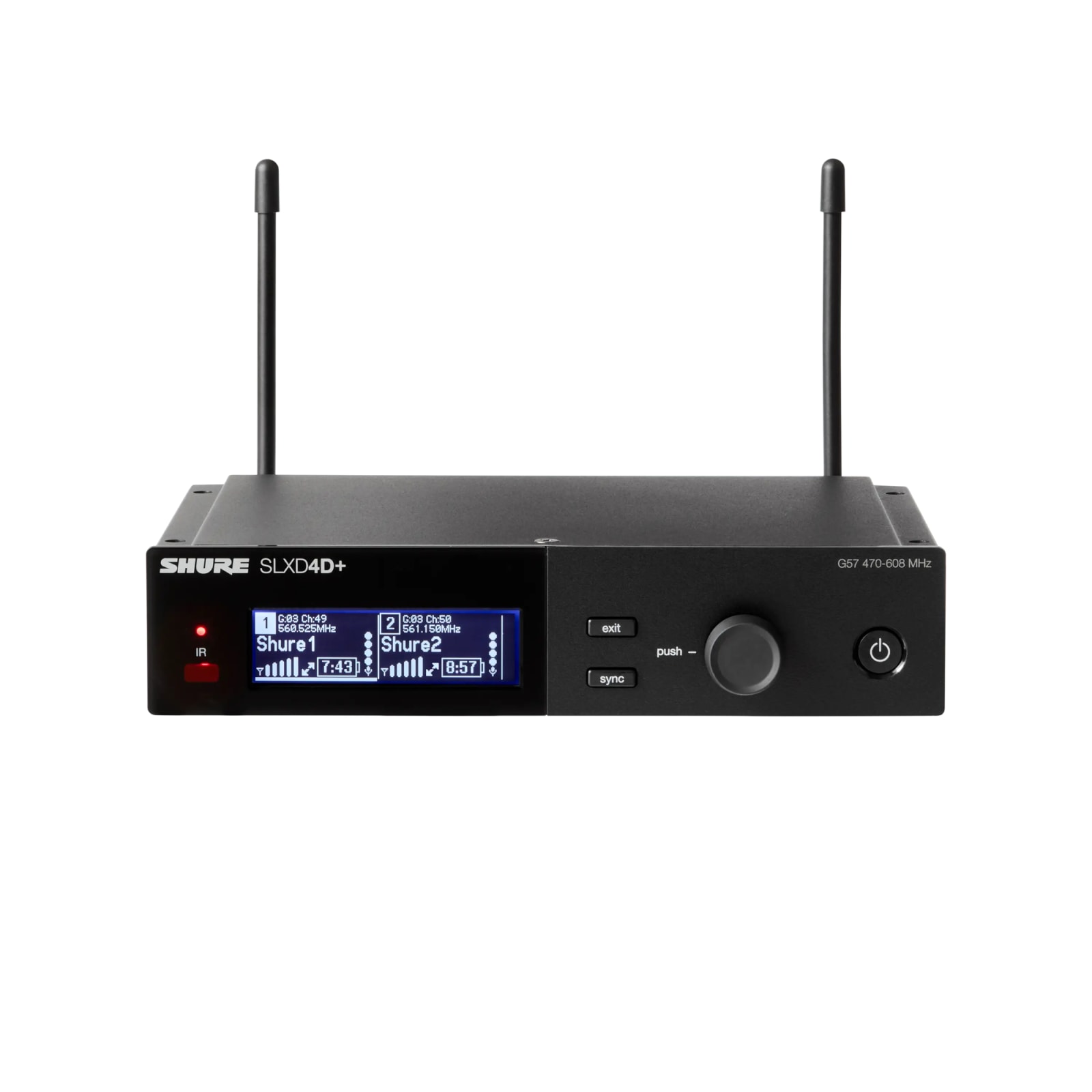 Shure SLXD4D+E Dual Channel Digital Wireless Receiver (G65) image 2