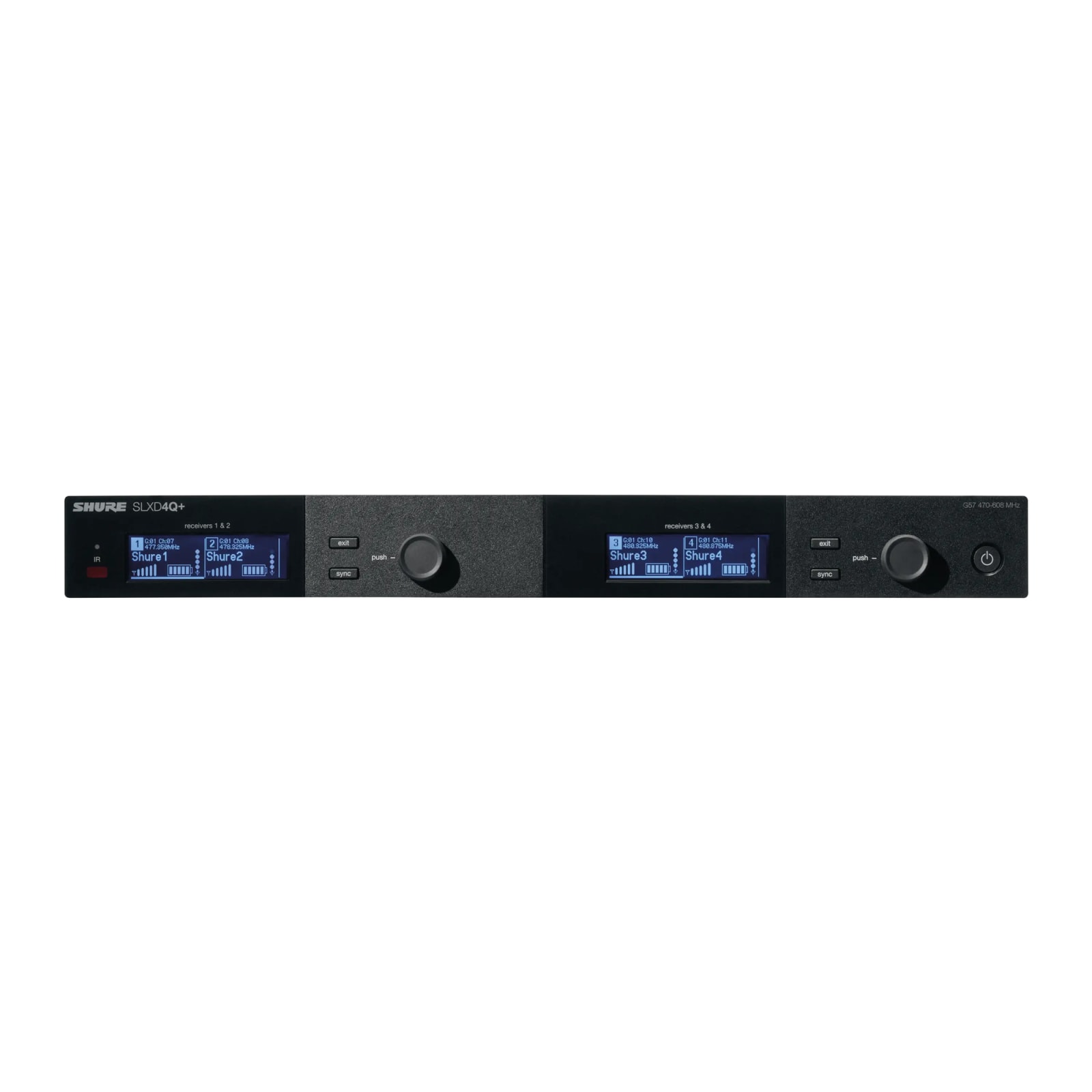 Shure SLXD4Q+E Quad Channel Digital Wireless Receiver (G65) image 1