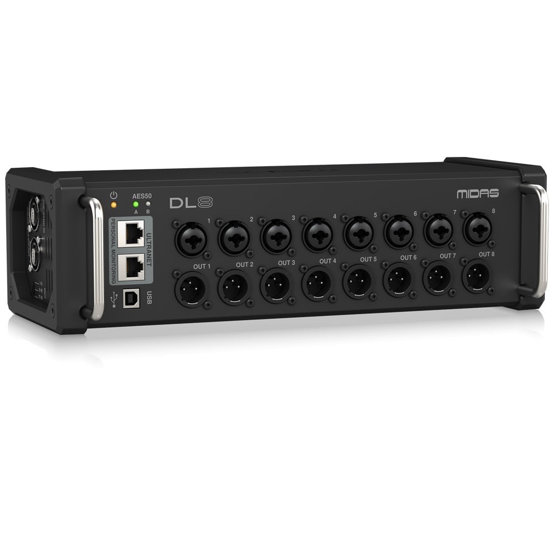 Midas DL8 Powered 8-Input/8-Output Stage Box image 1