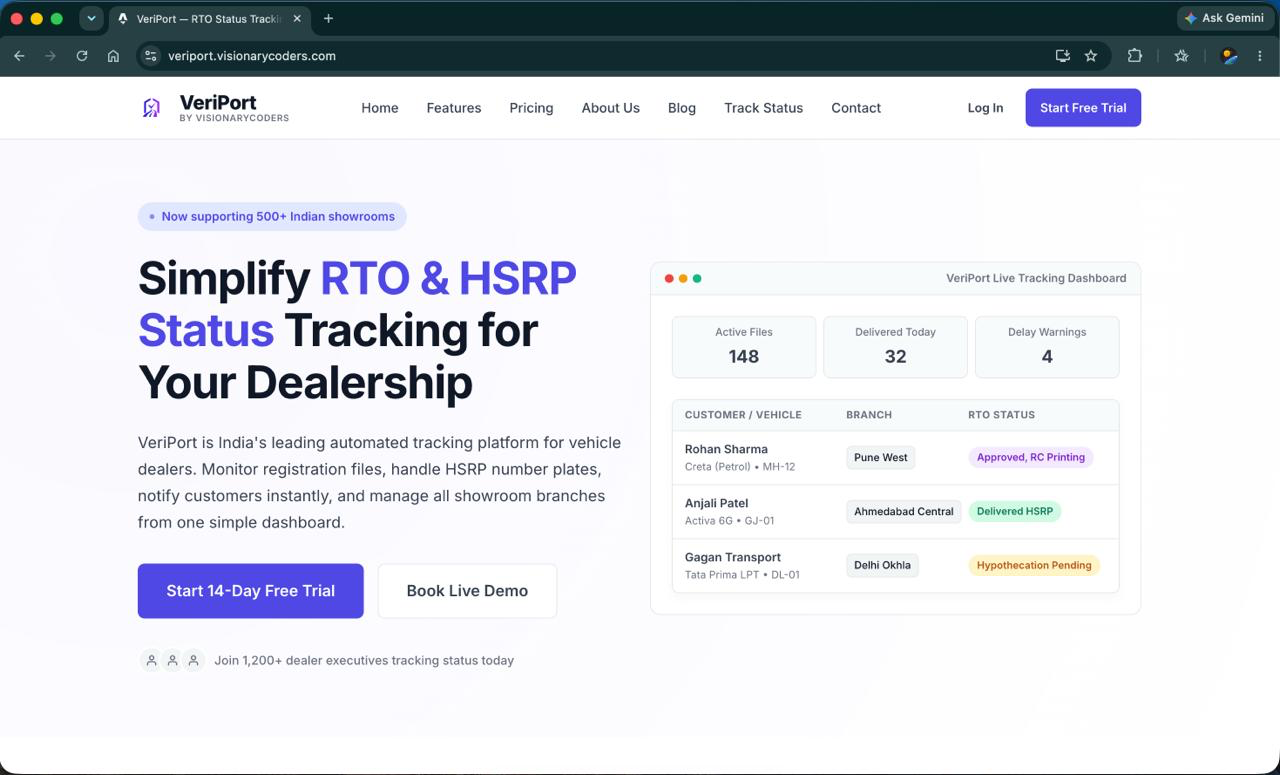 Automating RTO & HSRP Logistics: The VeriPort Revolution