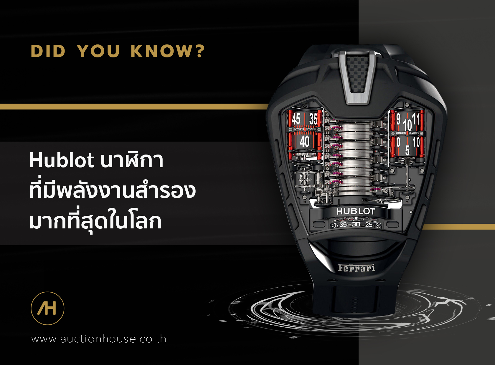 Hublot นาฬิกาที่มีพลังงานสำรองมากที่สุดในโลก