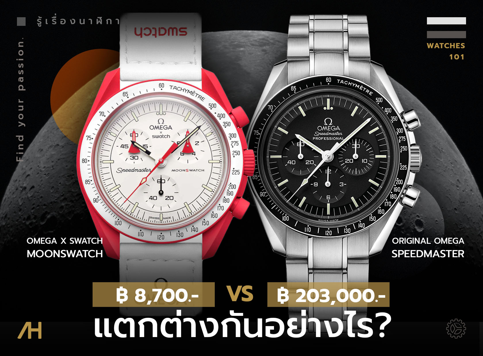 OMEGA X SWATCH กับ Speedmaster Moonwatch เหมือนและต่างกันอย่างไร 