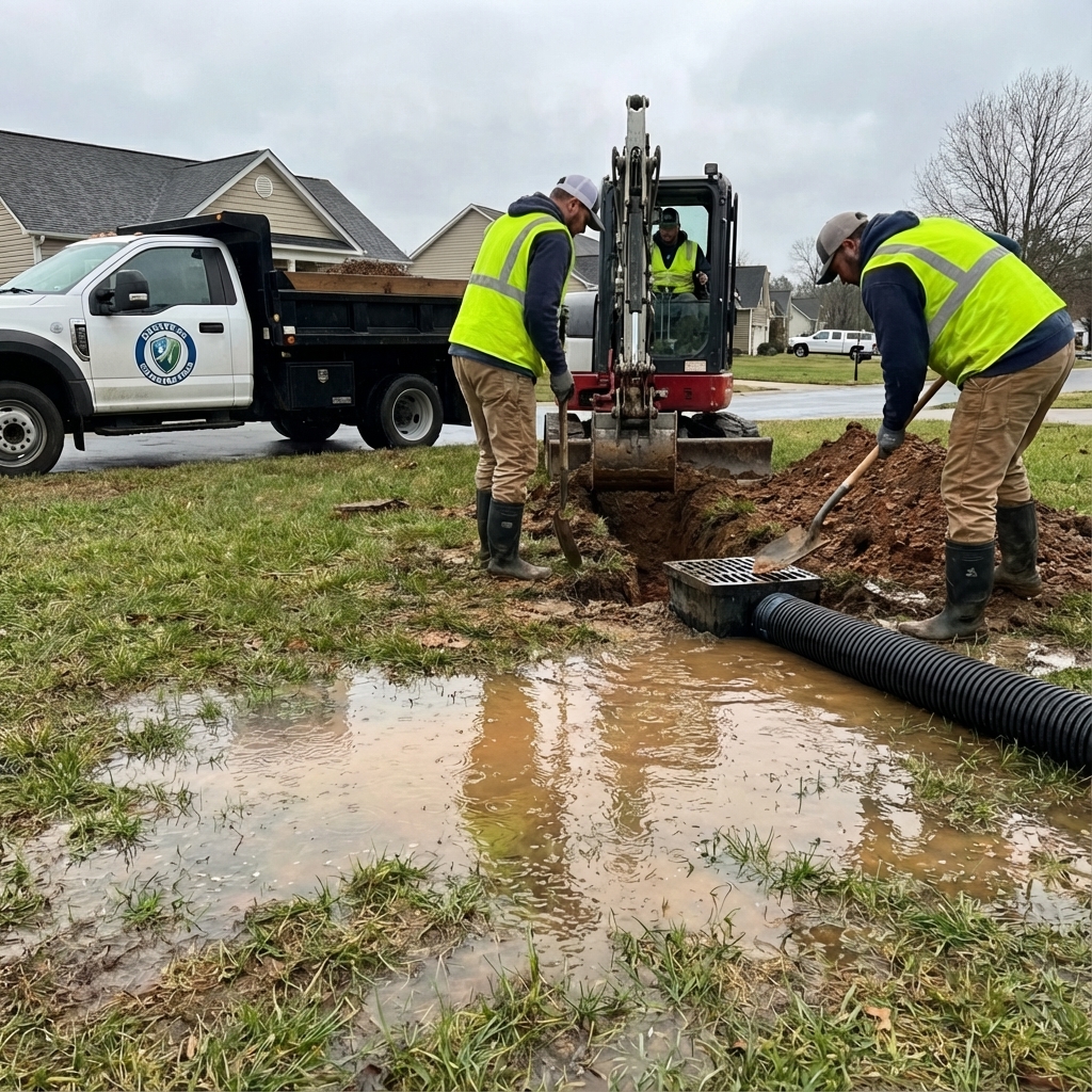 Standing water in Denver NC yard