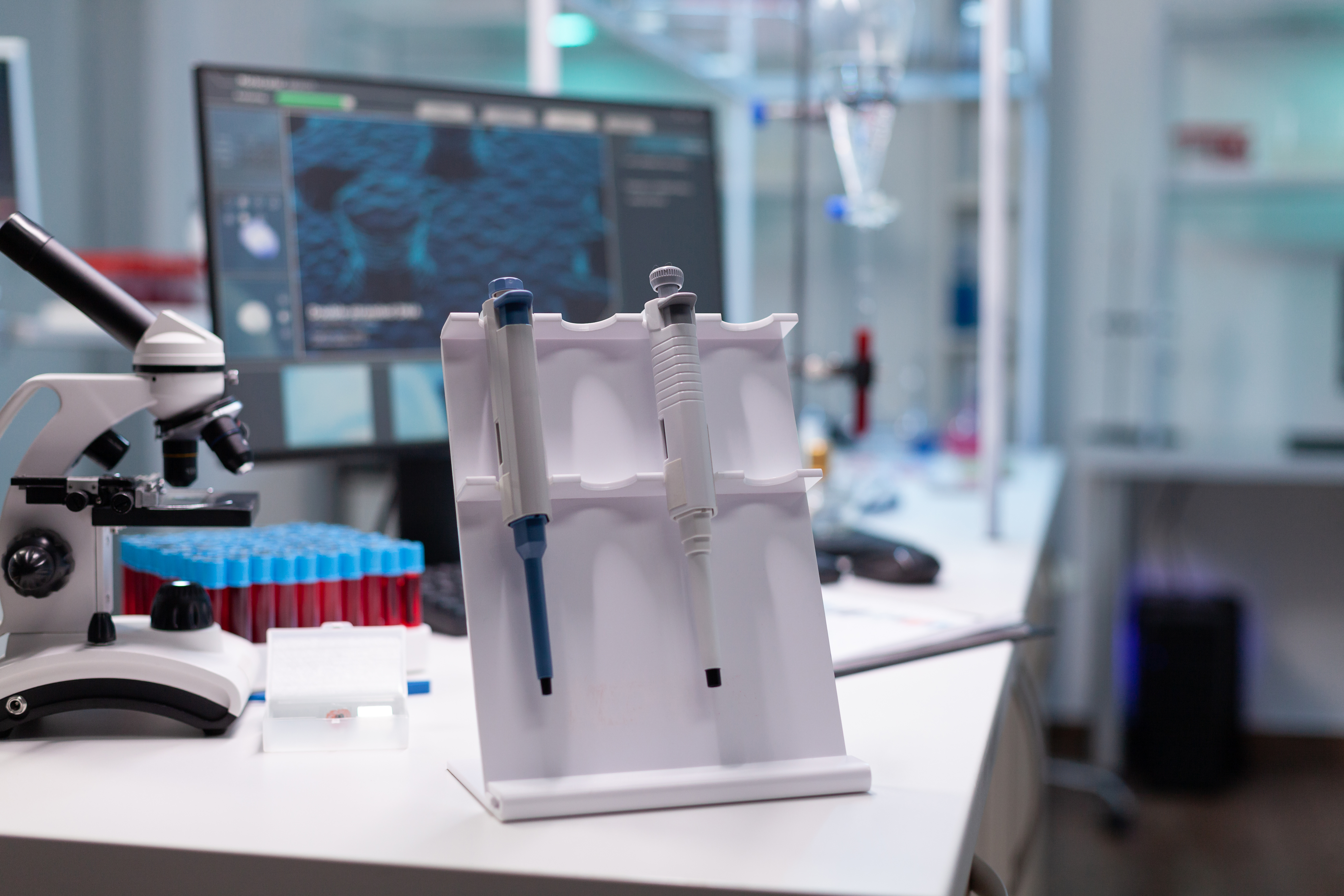 State-of-the-art medical laboratory facility with modern equipment and clean environment