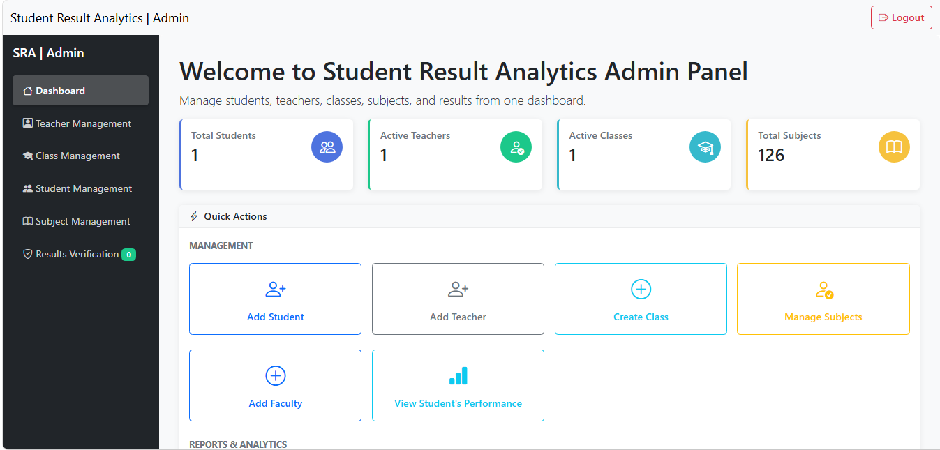 Student Result Analytics – screenshot 1