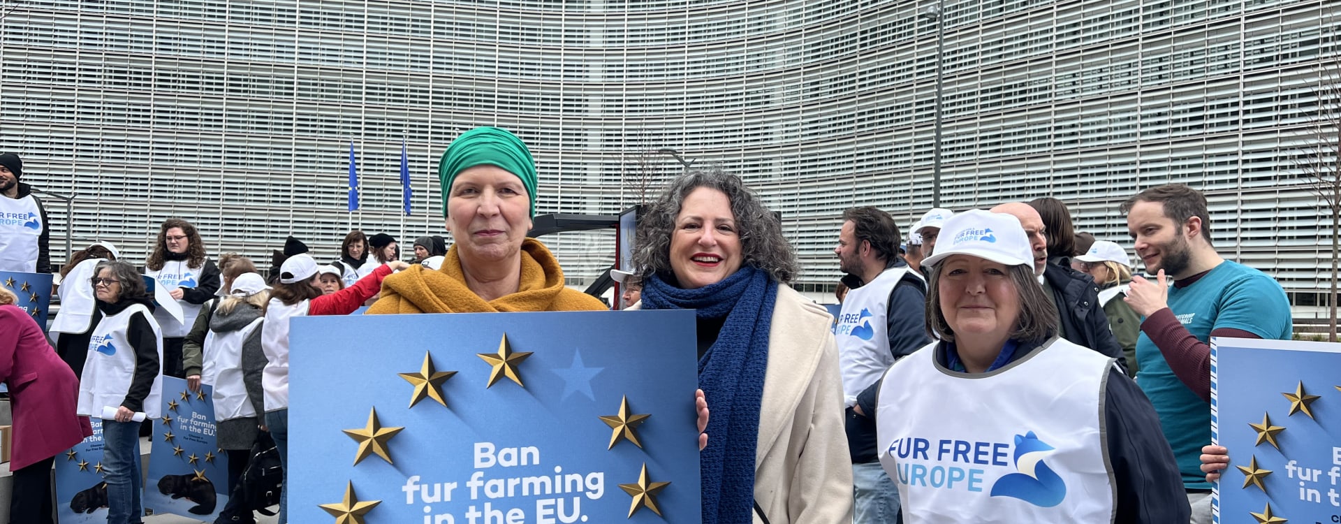 Large turnout at the protest in Brussels for an EU ban on fur farming 