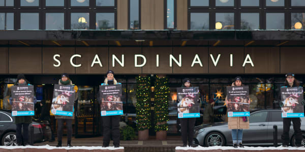 Protest mot Radisson i Göteborg.