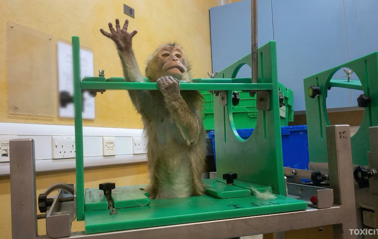 Apa som utsätts för hemskt djurforsök