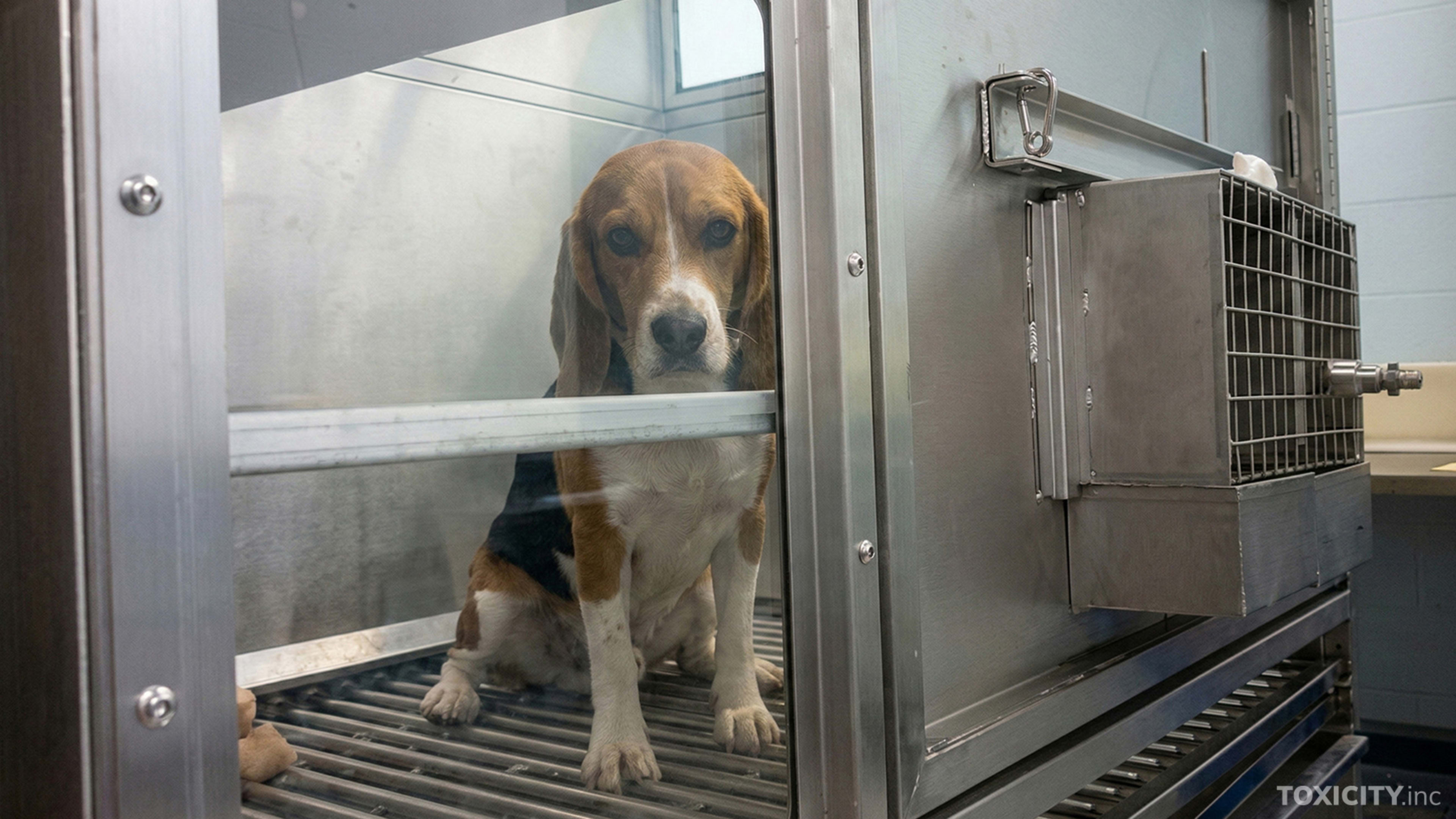 Hund som utsätts för hemskt djurforsök