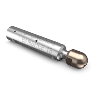 banshee 13 mm tube-cleaning nozzle with complete tool body and replaceable head