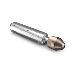 banshee tube cleaning nozzle for automated equipment applications