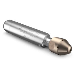 banshee tube cleaning nozzle for automated equipment applications