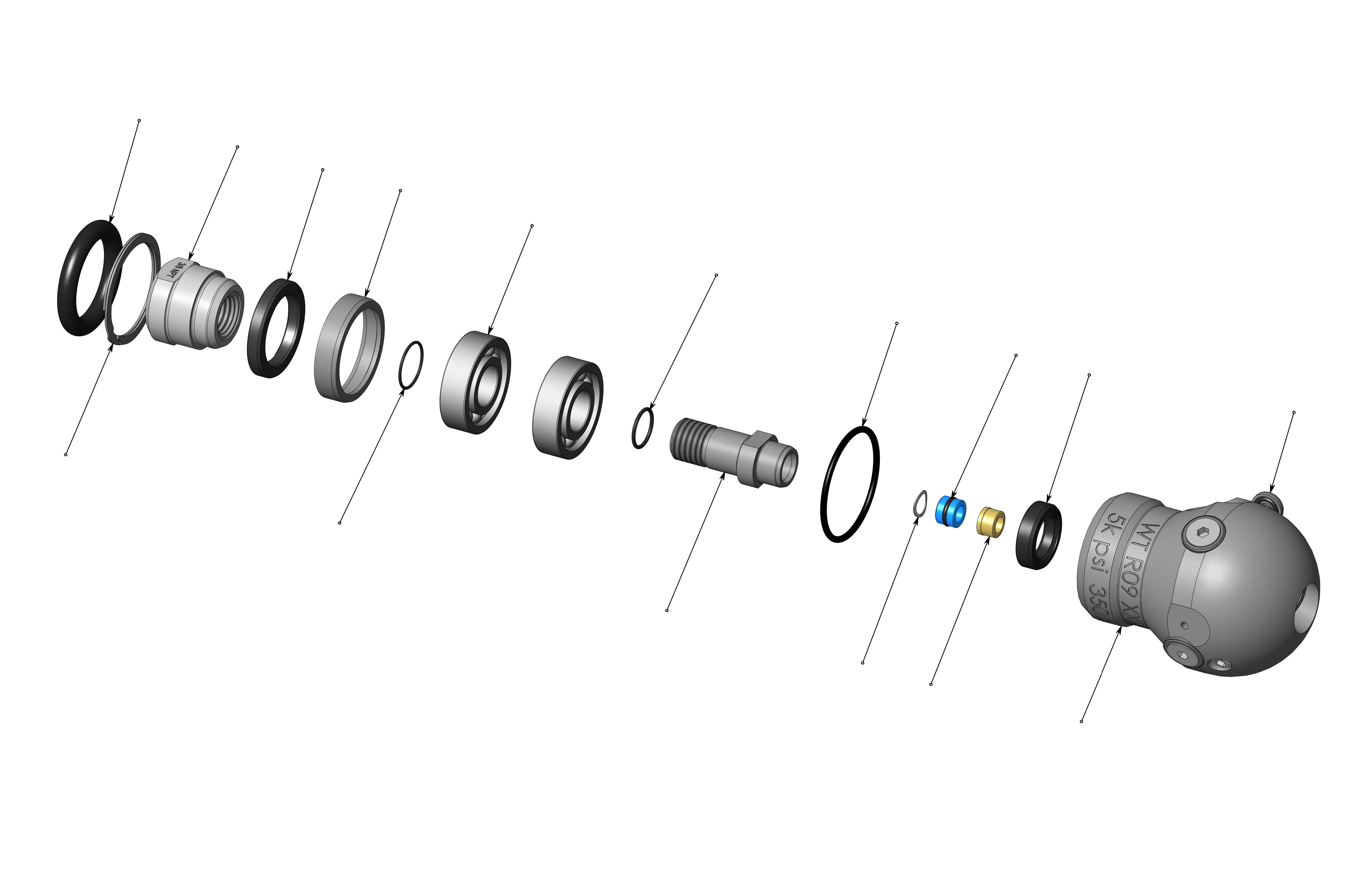 WT-3/8-BSPP-R22 Interactive BOM Diagram