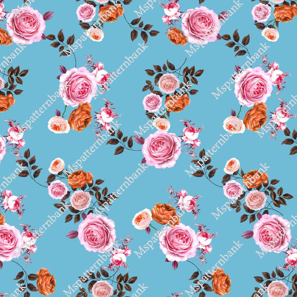 Minimal Floral Seamless Surface Pattern
