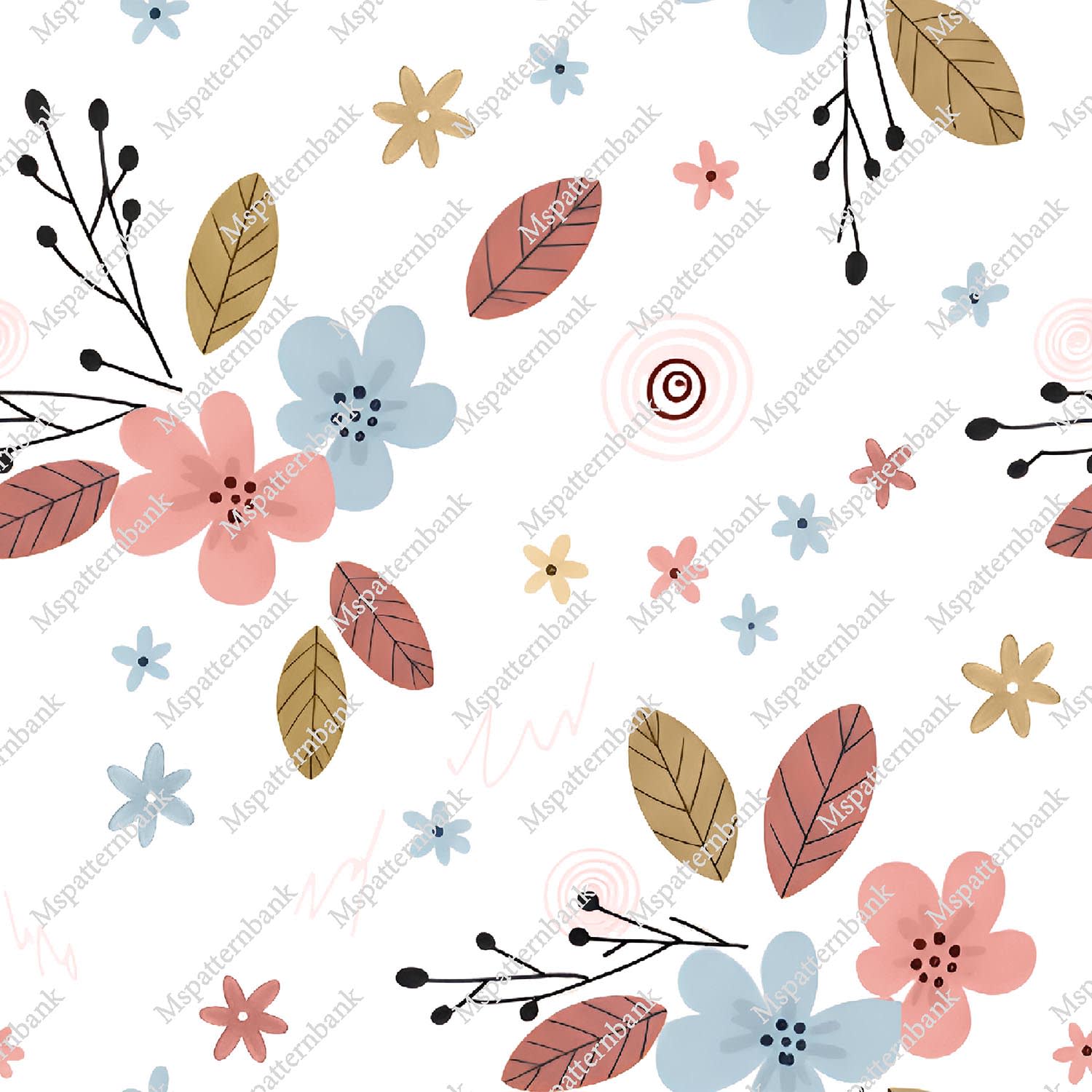 Romantic Floral Seamless Allover Pattern