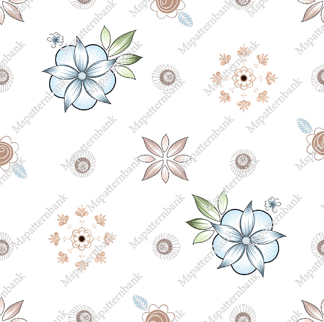 Romantic Floral Seamless Allover Pattern