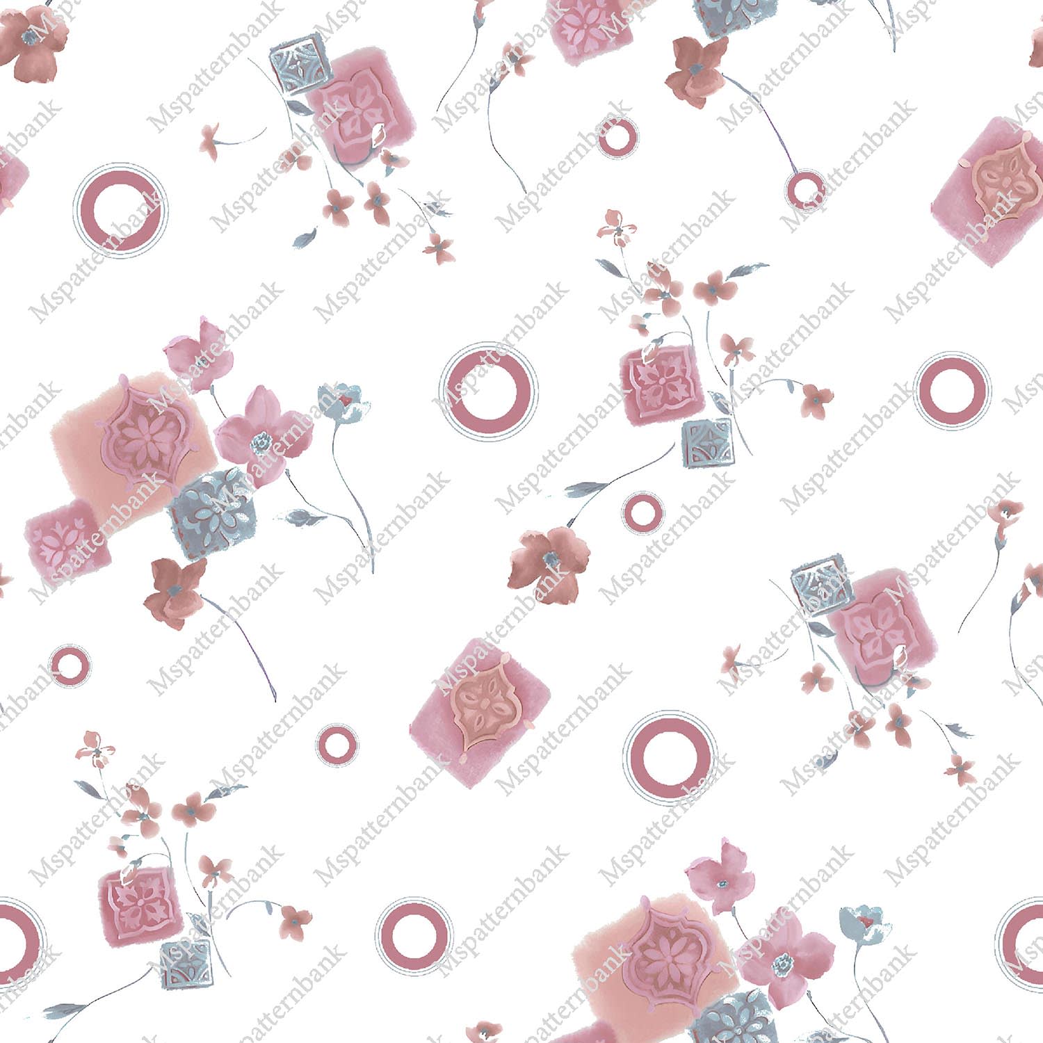 Geometric Flower Seamless Repeat Pattern