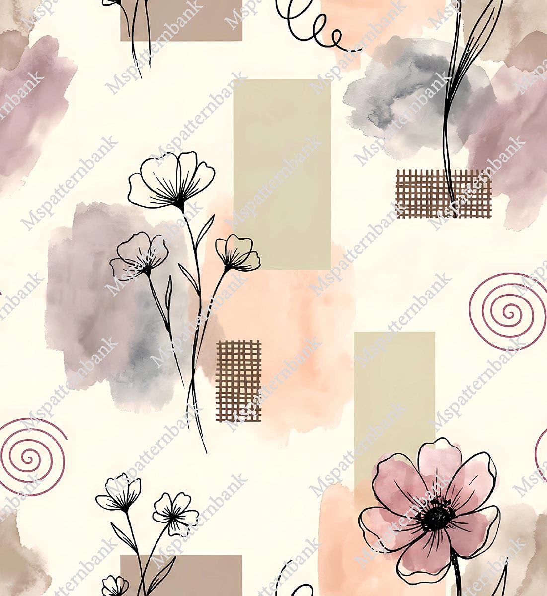 Vintage Floral Seamless Repeat Pattern