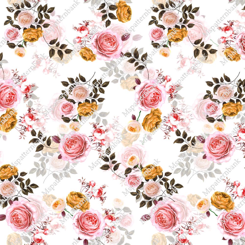 Soft Watercolor Rose Seamless Pattern Illustration Style