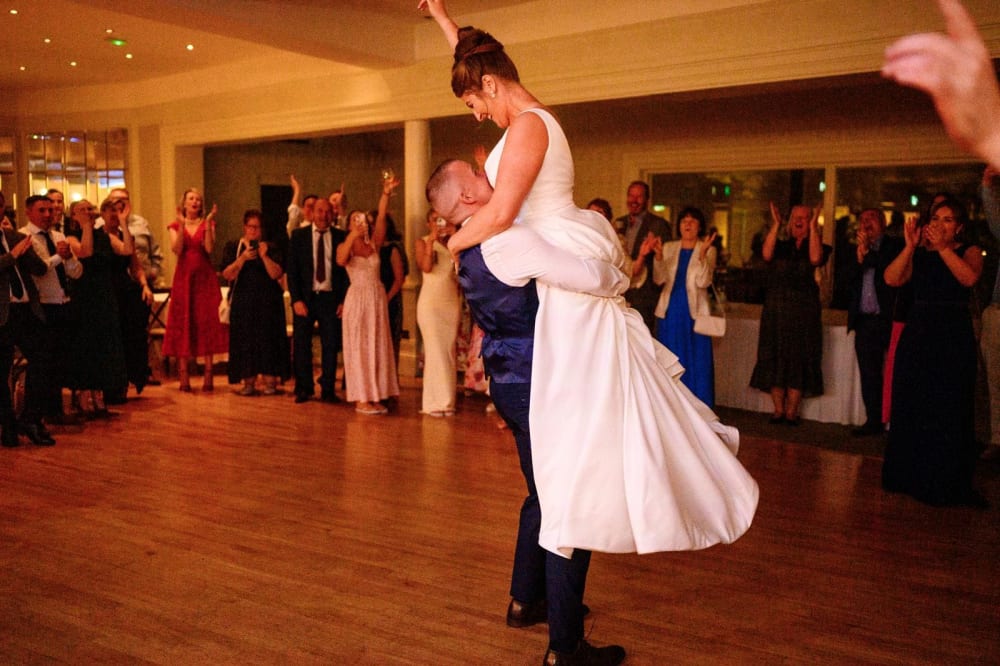 Wedding couple enjoying their first dance