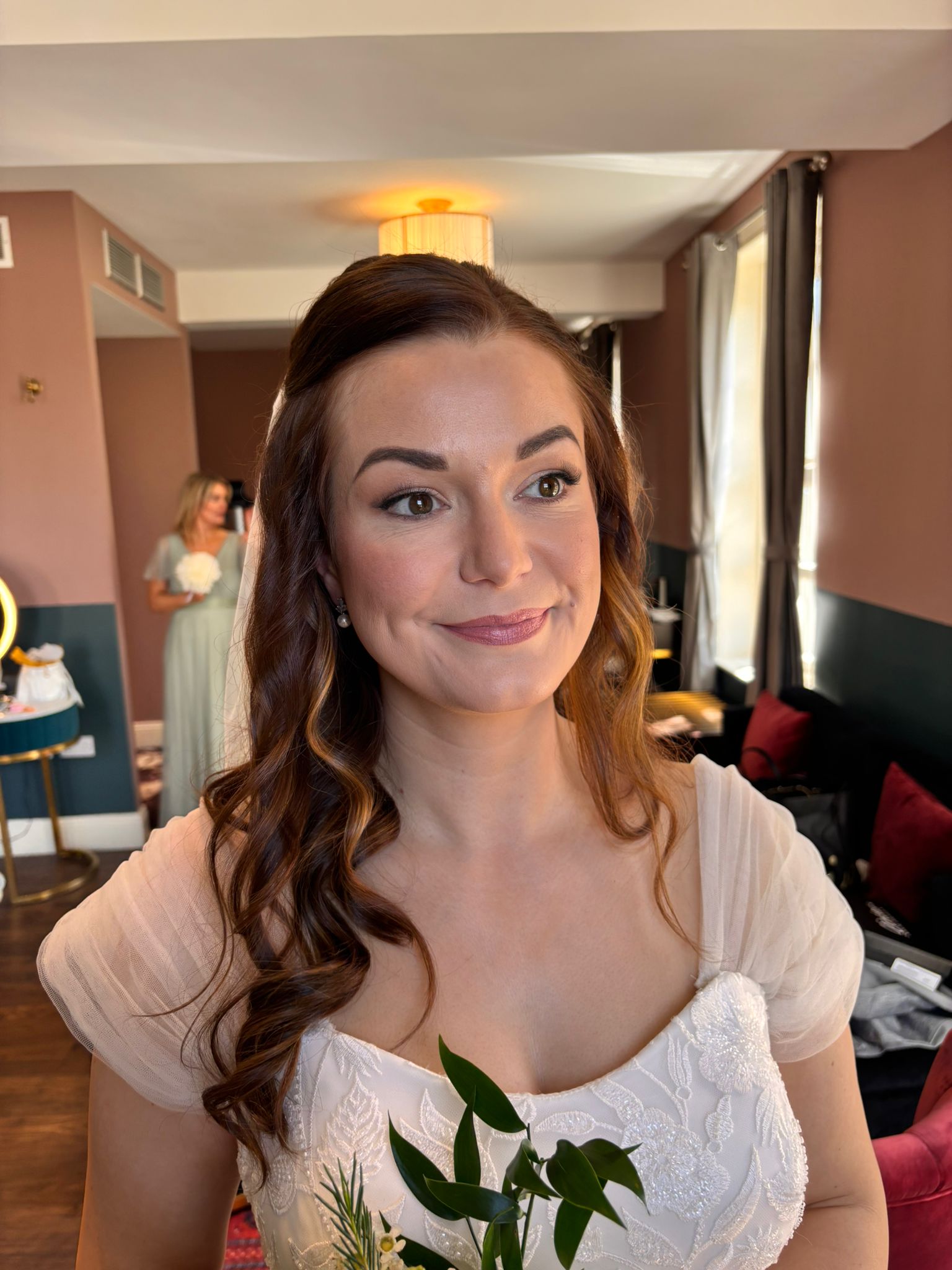 Elegant wedding makeup look for a bride in Ireland
