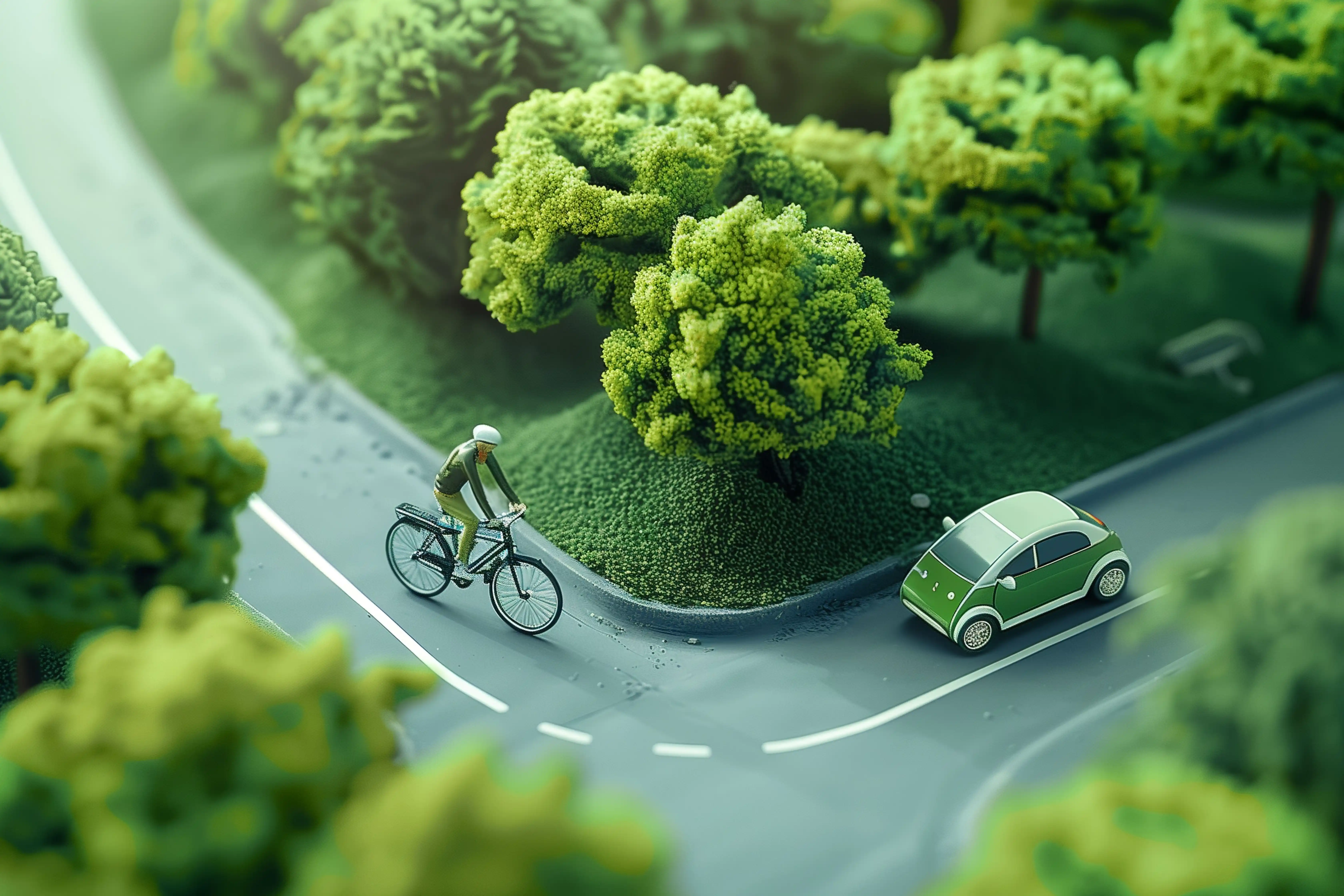 Vélotaf et voiture verte