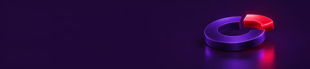 A purple ring chart with one segment glowing red.