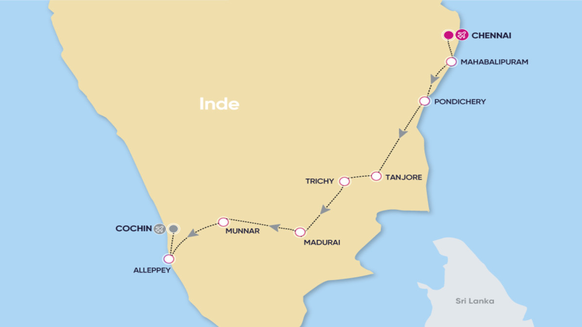 Circuit des Cités Sacrées aux Lagunes de Kerala