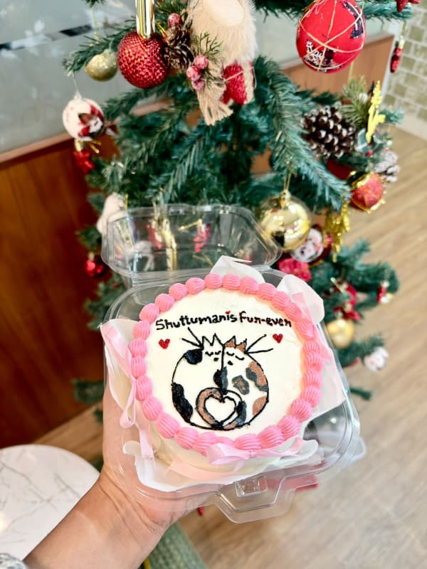 Two Cats Heart Bento Cake
