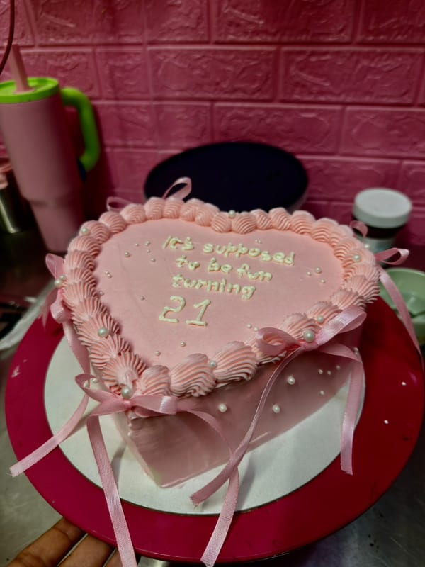 Coquette Heart 21st Cake