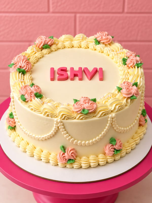 Vintage Peach Floral Cake