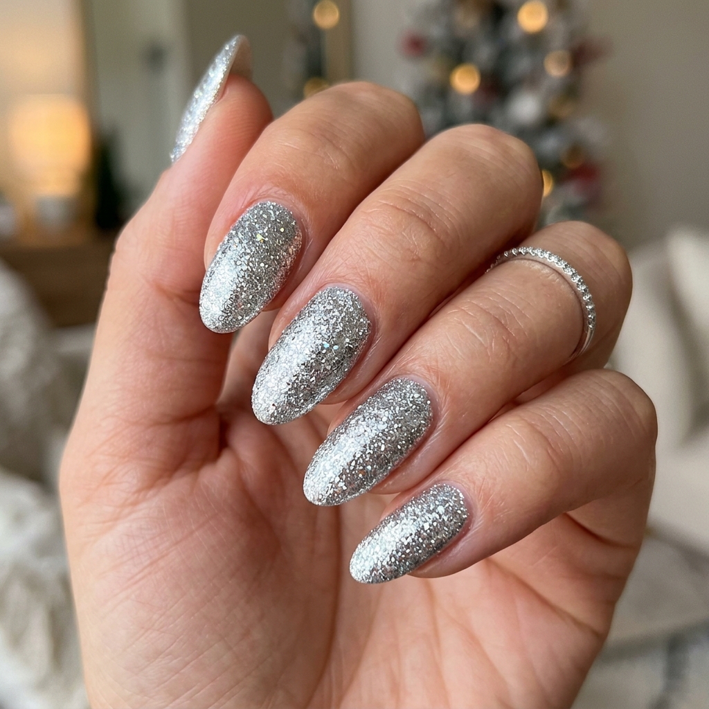 Dazzling Silver Glitter Chrome