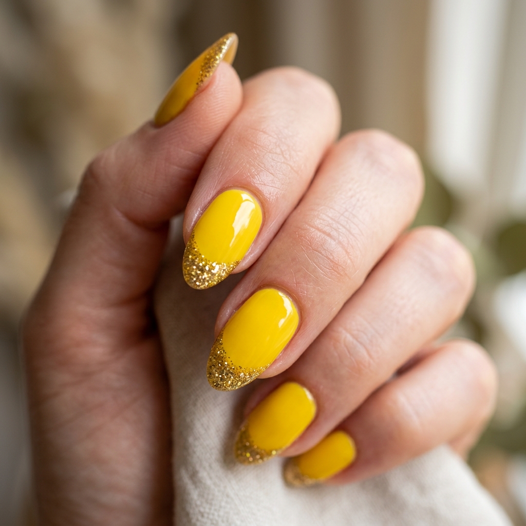 Golden Glitter Tips