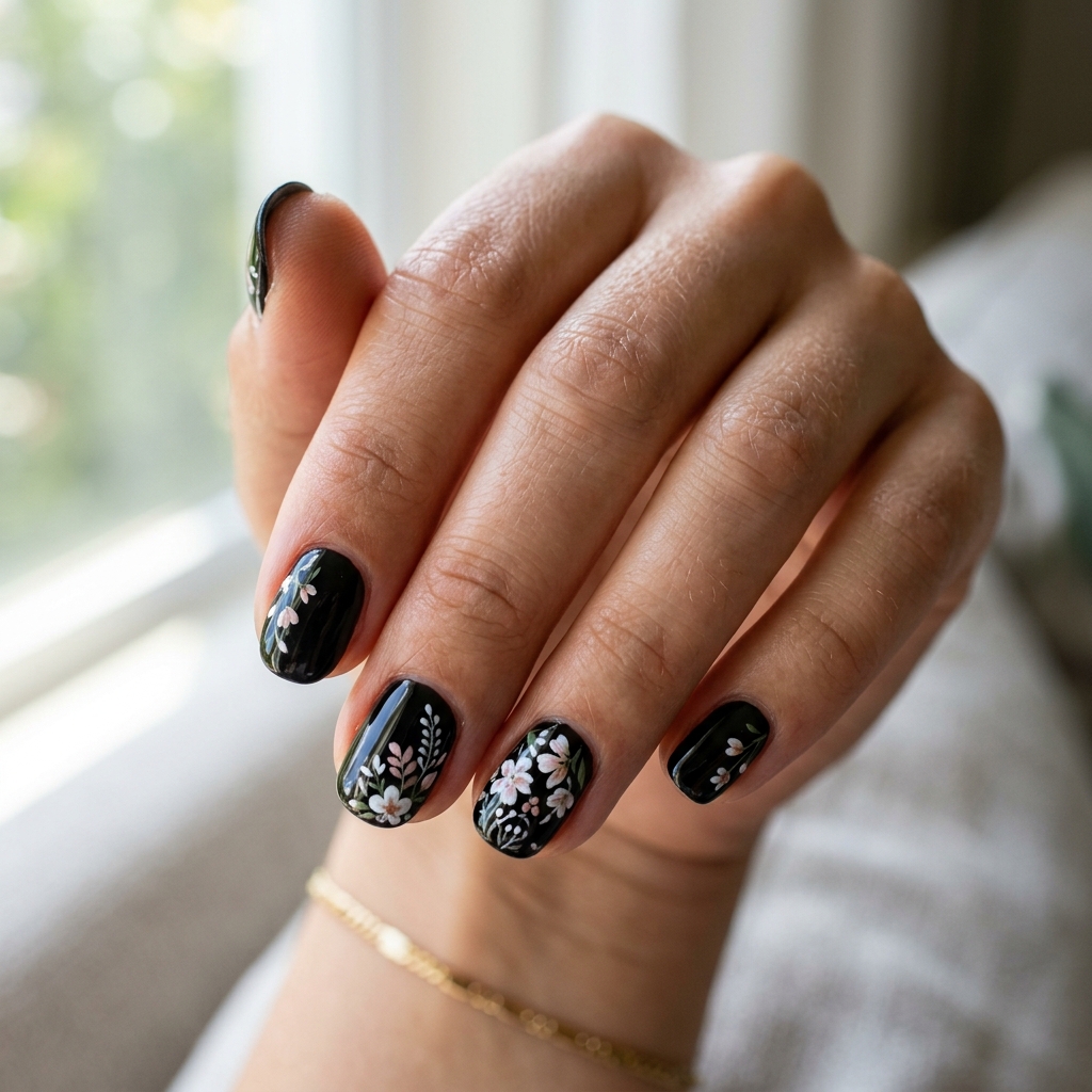 Black Floral Accents