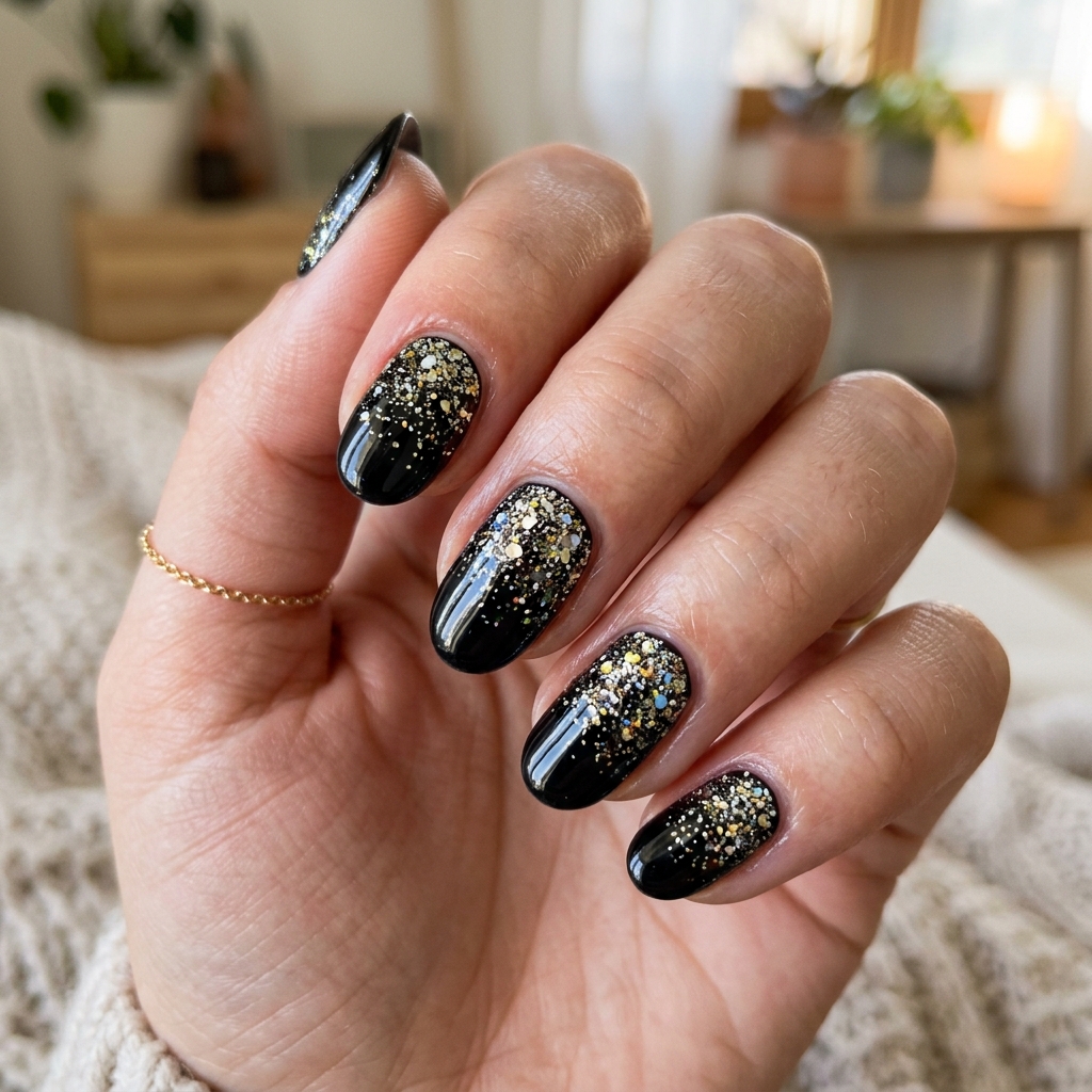 Black Glitter Fade