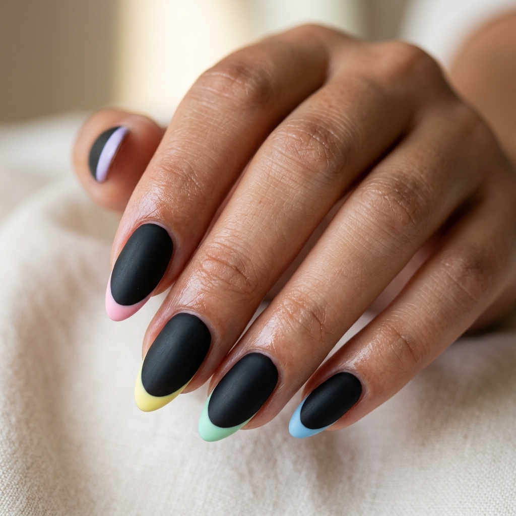 Matte Black with Pastel Tips