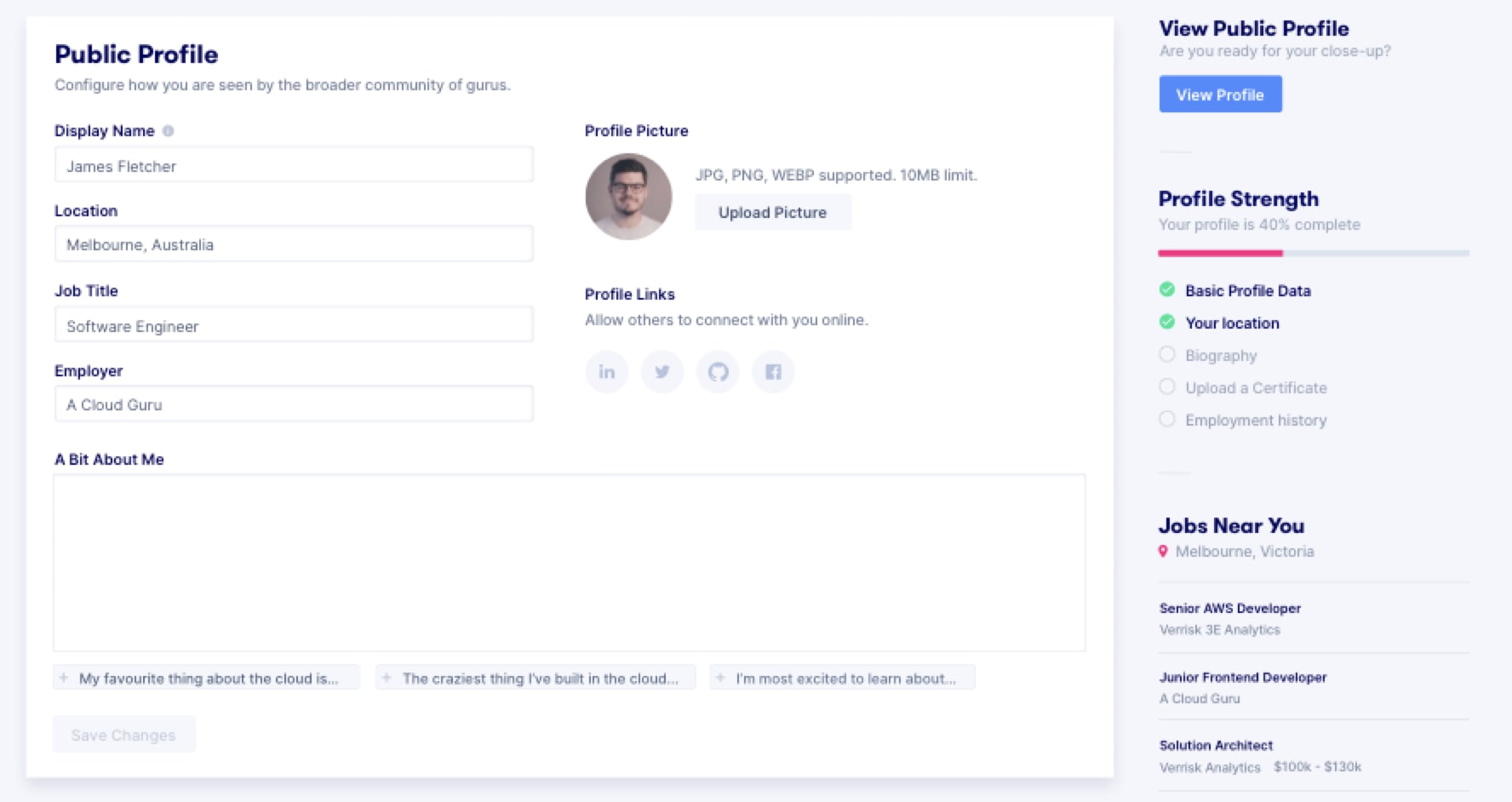 Inline editing - logged in view
