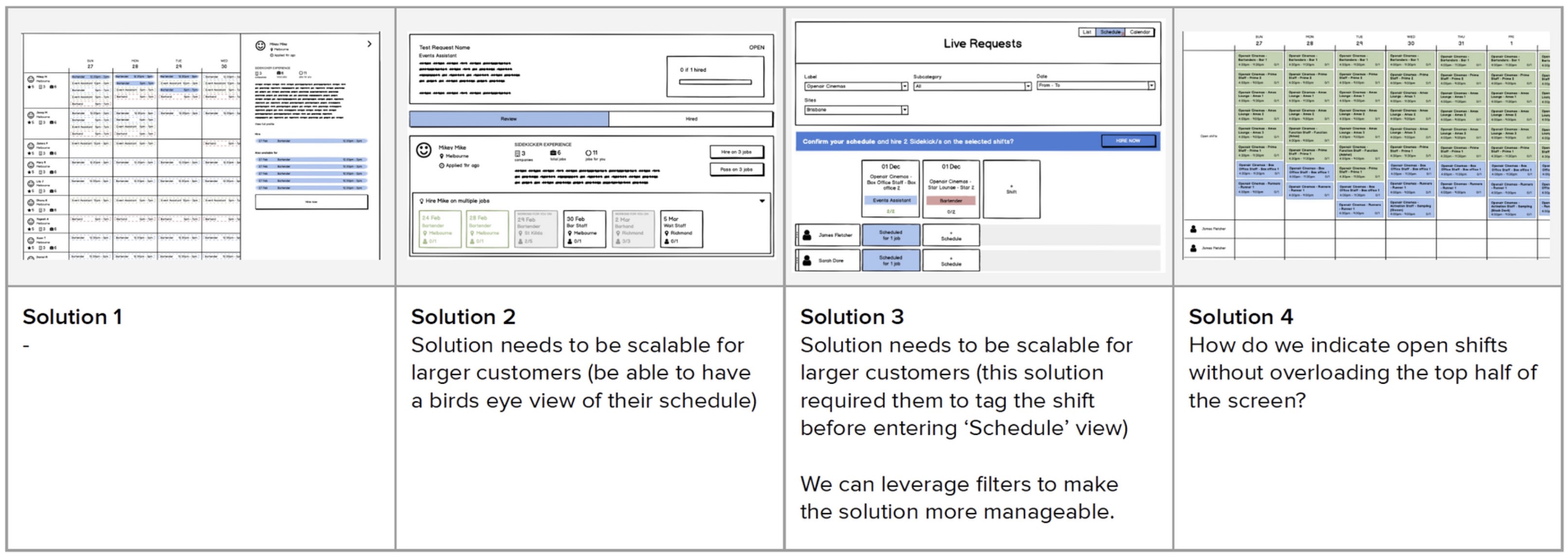 Lo-fi prototypes in Balsamiq