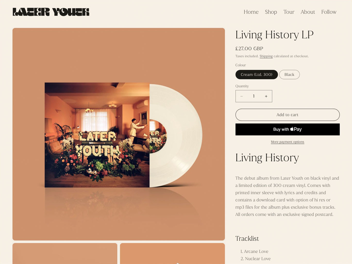 Later Youth — Living History Digital Storefront & Merch