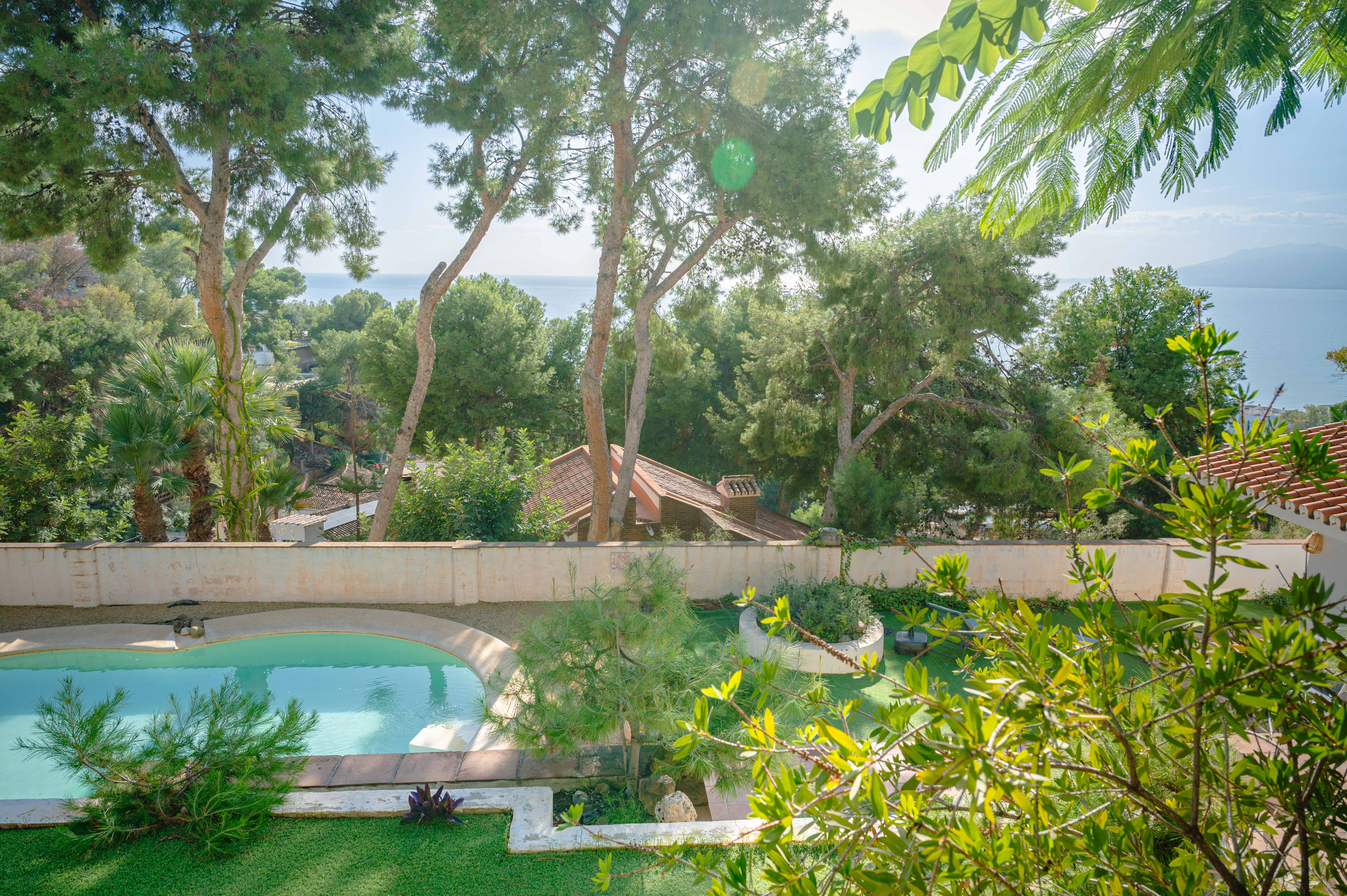 Jardín villa con vistas Málaga
