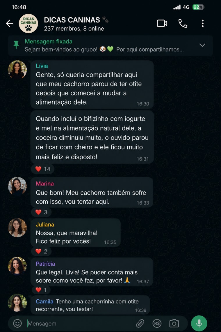 Mensagem de cliente da comunidade