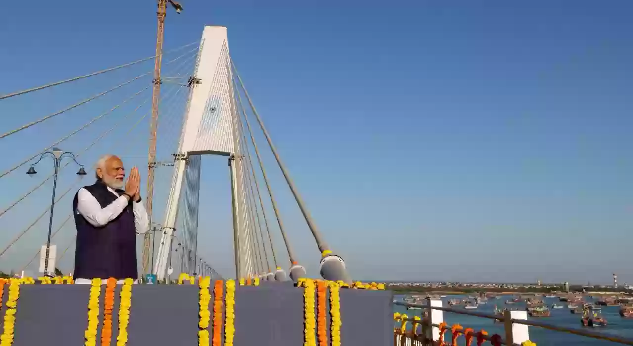 पीएम मोदी ने किया 'सुदर्शन सेतु' का उद्घाटन, 979 करोड़ की लागत से बना है यह केबल ब्रिज
